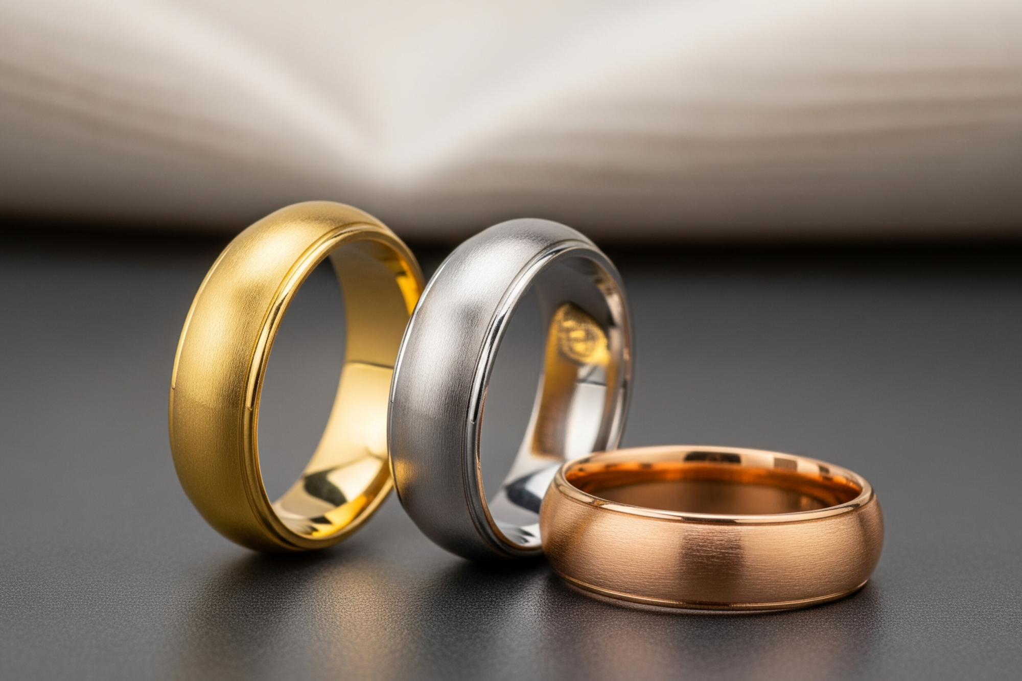 gold rings of different colors