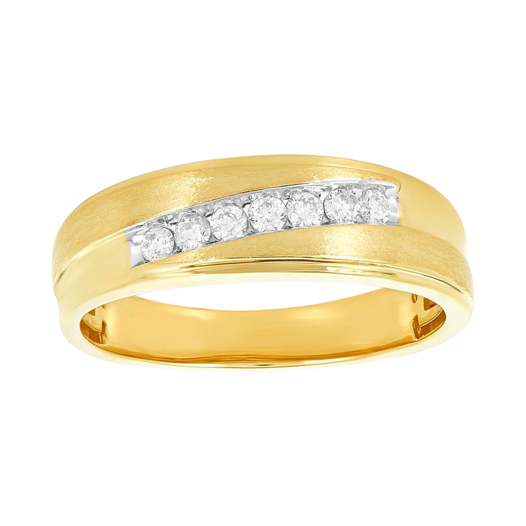 14k gold slanted diamond wedding band men's jewelry
