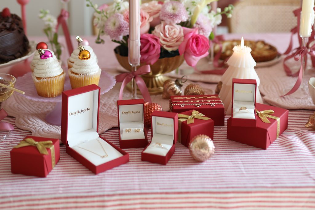 jewelry gift options laid out on the table
